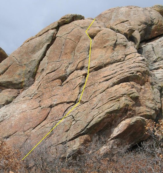Left or Right (5.8), Far Rock, Tres Piedras, NM.