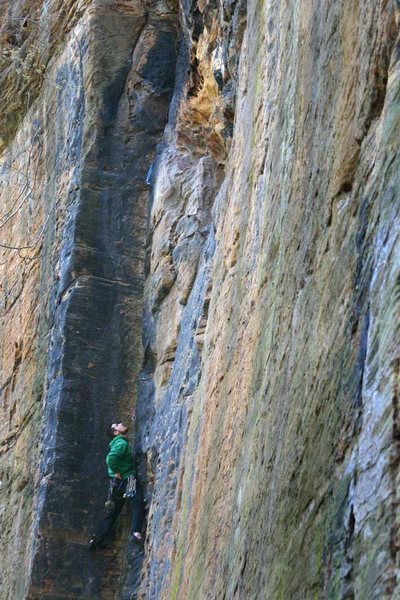 In this picture im at the top of the easy stuff and about to get in to the business section... a really fun corner... photo, james otey
