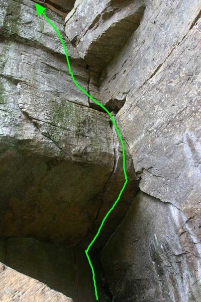 this shows the line... a burly 30ft of climbing...
