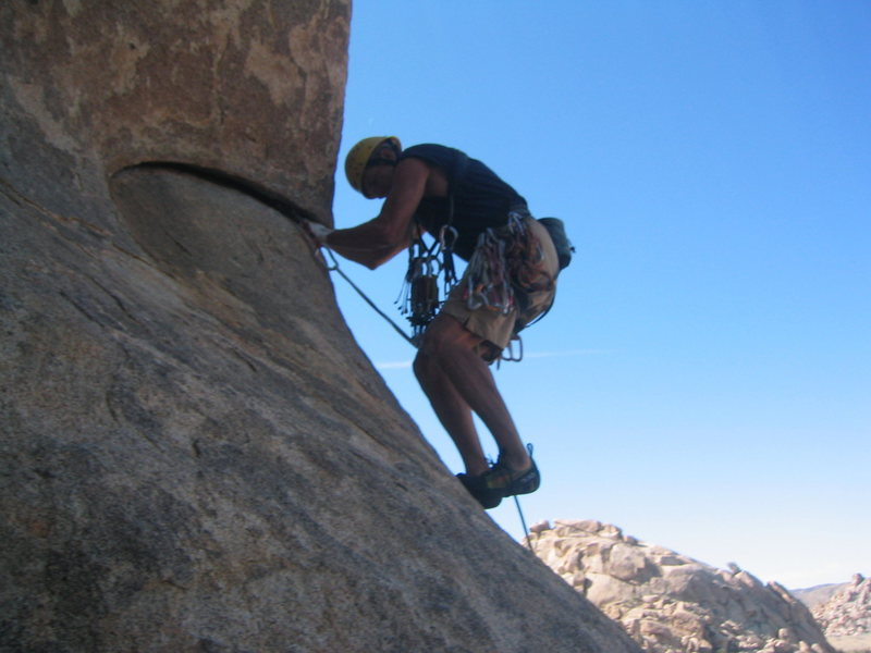 Heading around the corner to the bomber hand crack.