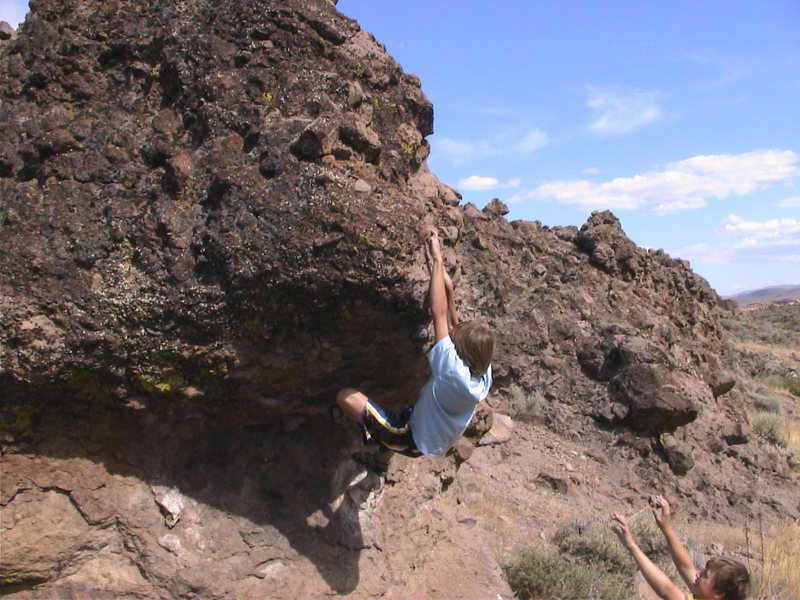 Urs entering the crux moves through the roof.