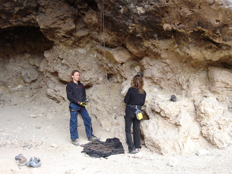 Climbing Legends Brandi Proffitt and Timmy Fairfield sessioning at Crystal Cave