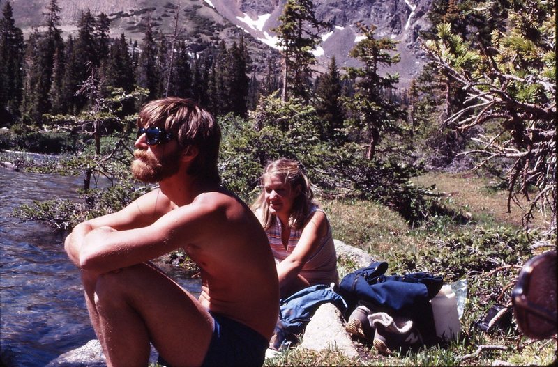 Jim Nigro, Gunnison hardman paying attention to the mountains instead of his date (Leslie Hepler), 1980.