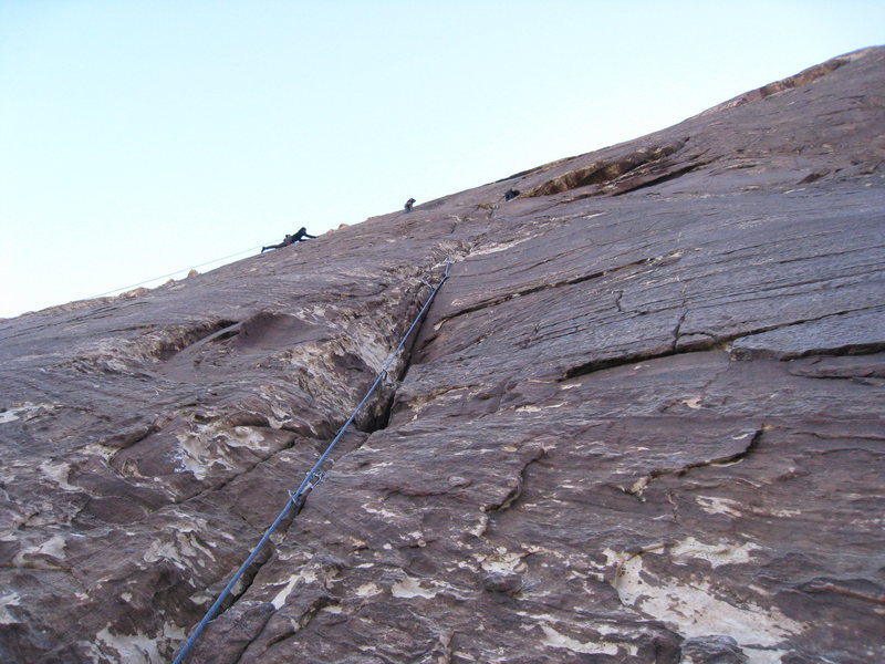 Looking up at the awesome pitch 4 lead by Paul Foster.