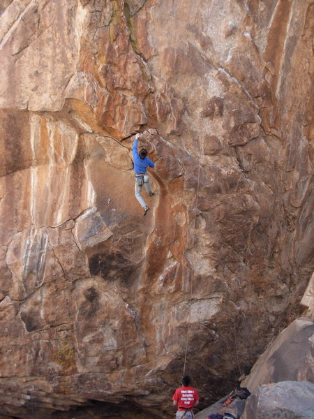 End of the long crux.