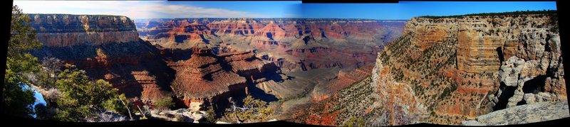 Panoramic from along the rim trail to the east of Grand Canyon Village. March '09.
