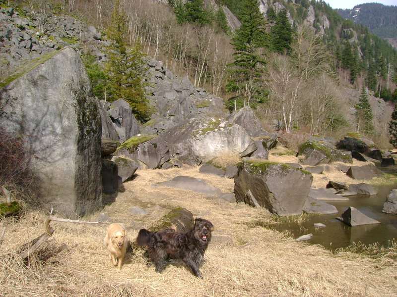 Boulder on the left is 20+ ft tall.