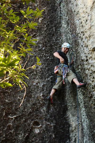 Bryce getting started on his route Gunga Din, some 30 years later.