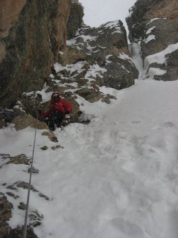 Chris Sheridan at the top of the pitch of Enter The Dragon.<br>
<br>
Photo by Andy Grauch, taken 4-5-09.
