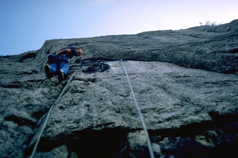 Simon about to step out underneath the curved overlap.