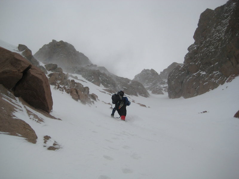 The Y Couloir on a not so nice day.
