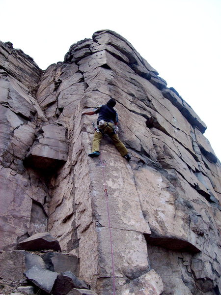 BH on FA of Send Arete, Send Friend Wall, Sea Cliffs of North Quarry.
