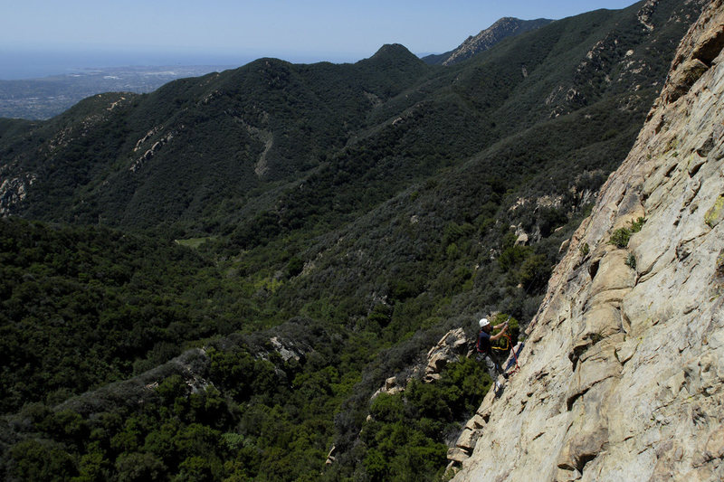 Santa Barbara has a little something for everyone...here a climber performs a rare solo-aid ascent of the Nose at Gibraltar Rock.