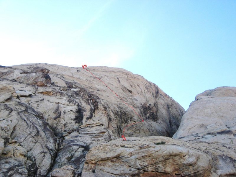 A) More Madness. 5.10 B)Reefer Madness.5.9+. Note the line of the route is just a very rough guide to the situation of the climb. It does not show moves to the right or left ..