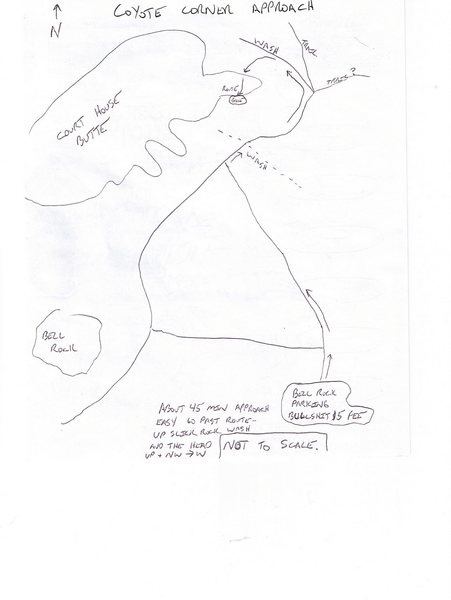 A quick sketch of one of the ways to approach Coyote Tower.
