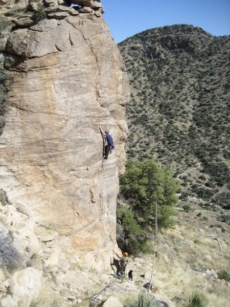 Having fun on Solar Flare. Eric Ruljancich and Toofast on belay.