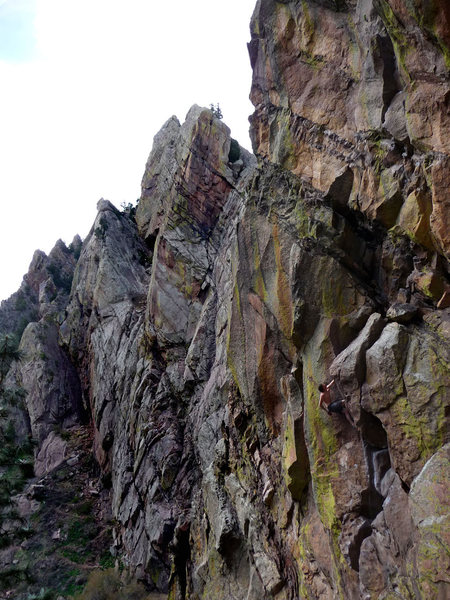 Paying homage to the first ascentionist, climbing the route in his style....