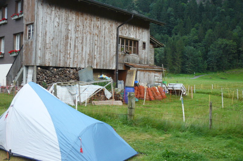 great cheap camping down the valley in the village of Innertkirchen.