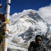 On the summit of Kala Pathar with Everest in the background
