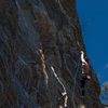 clipping on the crux of Peanut Man, great route 