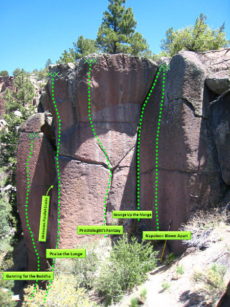 Rock Climb Napoleon Blown-Apart, Jemez Mountains and Jemez Valley