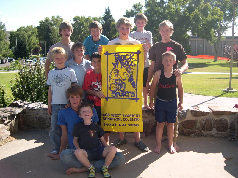 More members of the Peaceful Warriors, showing some love for Rock n' Roll Sports, our beloved gear shop in Gunny.