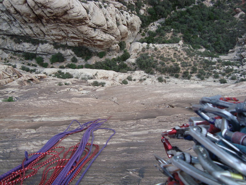 A view down sour mash from a top of pitch 6
