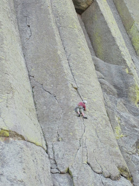 The bottom portion of Bloodguard.  The best finger crack ever!  Spank the Monkey is the route just to the Left.