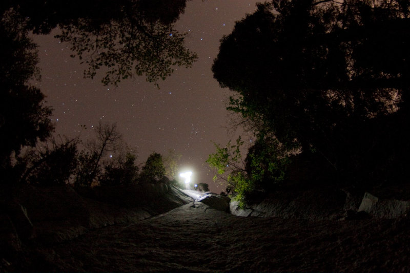 first pitch at night fall. top rope with head lamp. so much fun!!