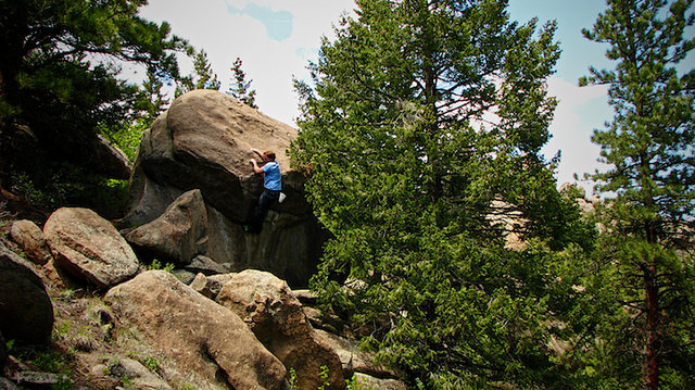 Luke Childers Climbing Mr. Big. The Pass. Three Sisters Park, Colorado.
