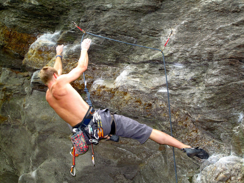 Leading Cereal Killer on the Armed and Dangerous Wall at Rumney