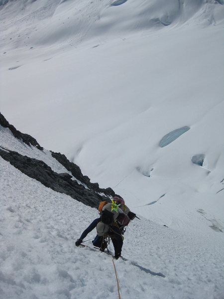Climbing the headwall on the south side - 7,500 ft