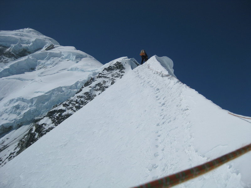 Knife-edge crux at 11,600 ft