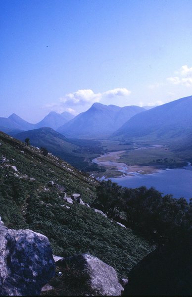 Looking East towards Glen Etive from the 'coffin' picnic stone.