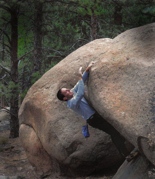 Jim Hausmann on the F.A. of "Over Easy."  "The Land Of The Slabs" Three Sister Park, Colorado.