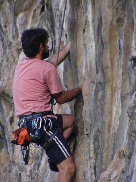 Bill moving through the bottom stalactites on Out of Africa.