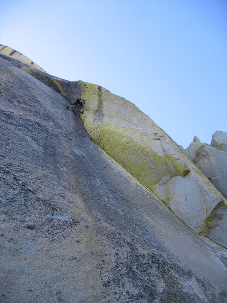 Planet Waves, 5.11    A masterpiece of stemming & liebacking on the East face of the Warlock.