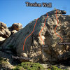 The "Torsion Wall" located on top of the main rock formation of the "Tortuga Area."
