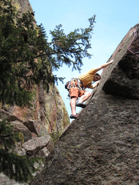 If you've gone to the trouble to climb Coming Attractions, you might as well give this a run. Fun, albeit bried, slabbin in a beautiful secluded setting.