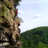Scott Perkins leading off or maybe belaying on something at Big South Fork, TN.