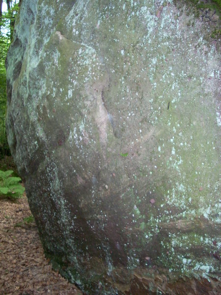 Closer view of first boulder you will come to.