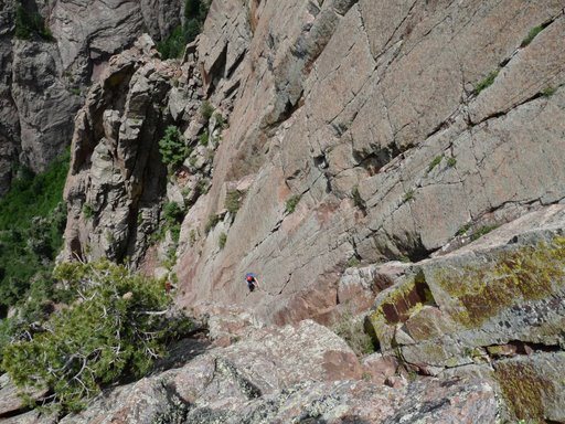 Me attempting the crux on Western Justice<br>
<br>
Photo by George Perkins<br>
<br>