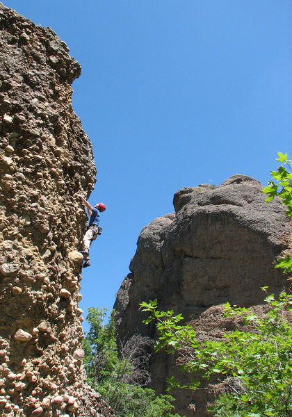 Perin Blanchard on <em>Reach for the Sky</em>.<br>
<br>
Photo by John Ross.