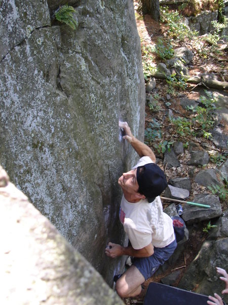 Eyeing up the next hold.