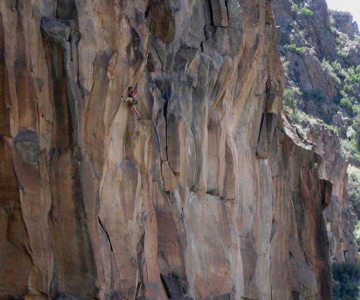 David Daily moving into the upper crux.