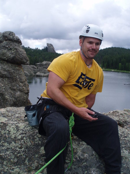 ME ON THE SUMMIT. GORGEOUS VIEW OF THE LAKE FROM HERE...