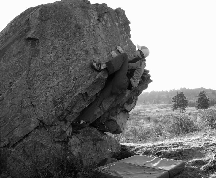 "Welcome to the Highlands" (V-1+)highlands welcoming Boulder, Highlands Area, Grayson Highlands State Park, Virginia.<br>