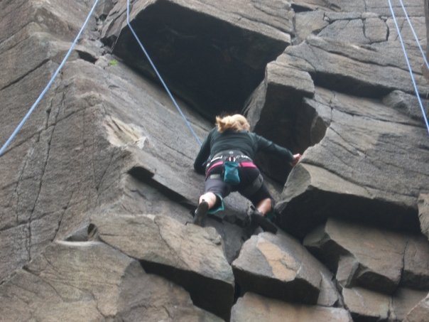 Lexi nearing the roof. She found the most difficult way to get past it...