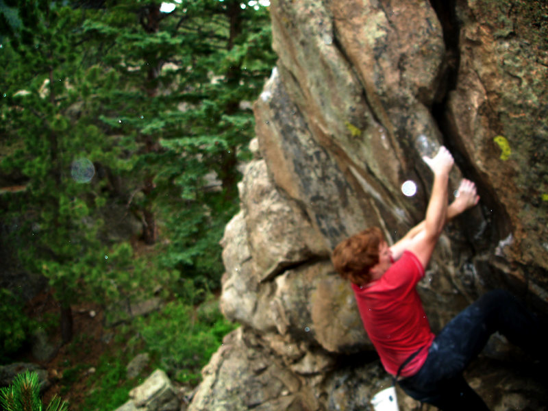 Luke Childers sending "Brain Child." A great alcove problem!!