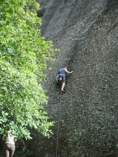 James starts up Kali Nikta. The dark streak which can be seen to his left is the line of Aber Muckl!